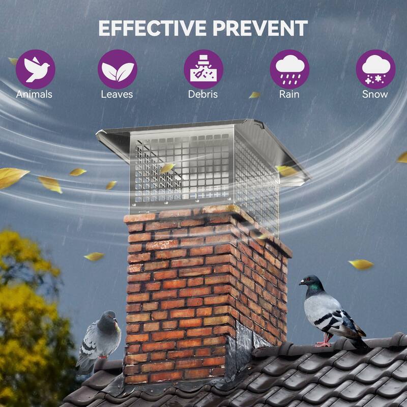13" x 24" Chimney Cap with Adjustable Metal Strips