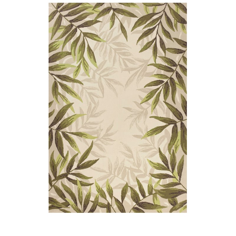 Alrix Graceful Floral Weather Resistant Trendy Modern Hand-Woven Outdoor Rug - 2' x 3'