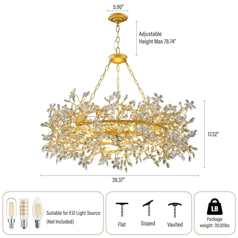 KAYLA D800/D1000/L1300 Tree Branch Chandelier Dining Pendant - Copper Color