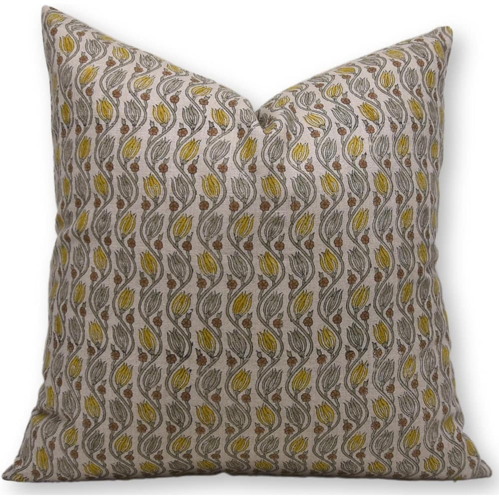 Fabdivine Linen Square Block print pillow Cover