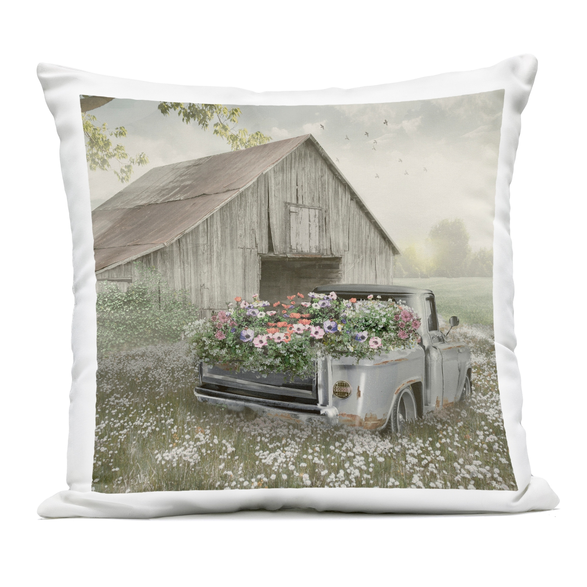 Stupell Gathering Fragrance Flower Truck Outdoor Throw Pillow Design By Nan