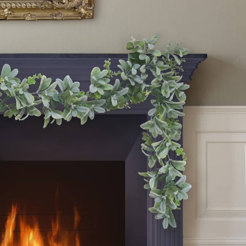 Puleo International 6 ft. x 10" Lambs Ear Garland
