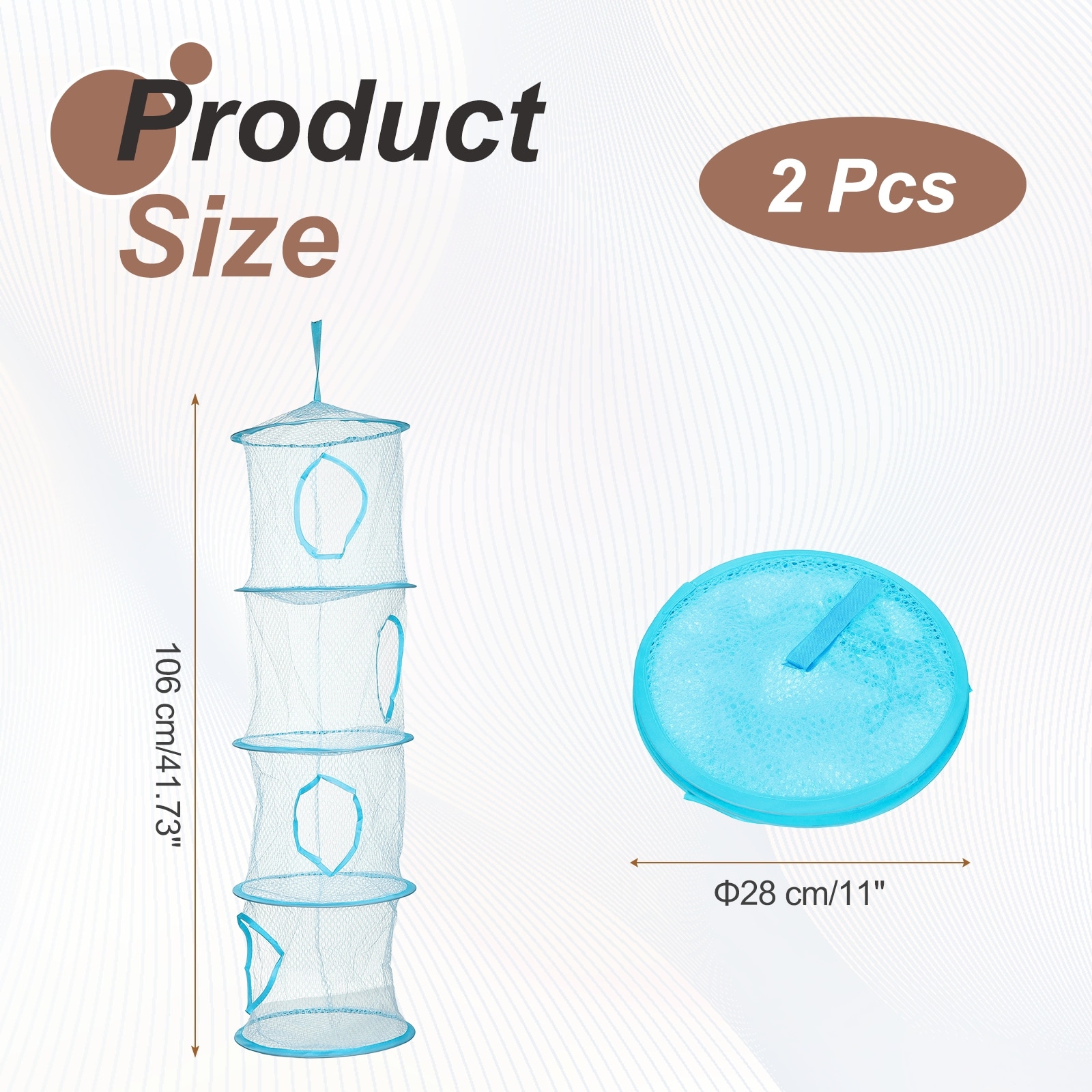 Mesh Hanging Storage Basket, Foldable Storage Organizer with Compartments Space Saver Bags