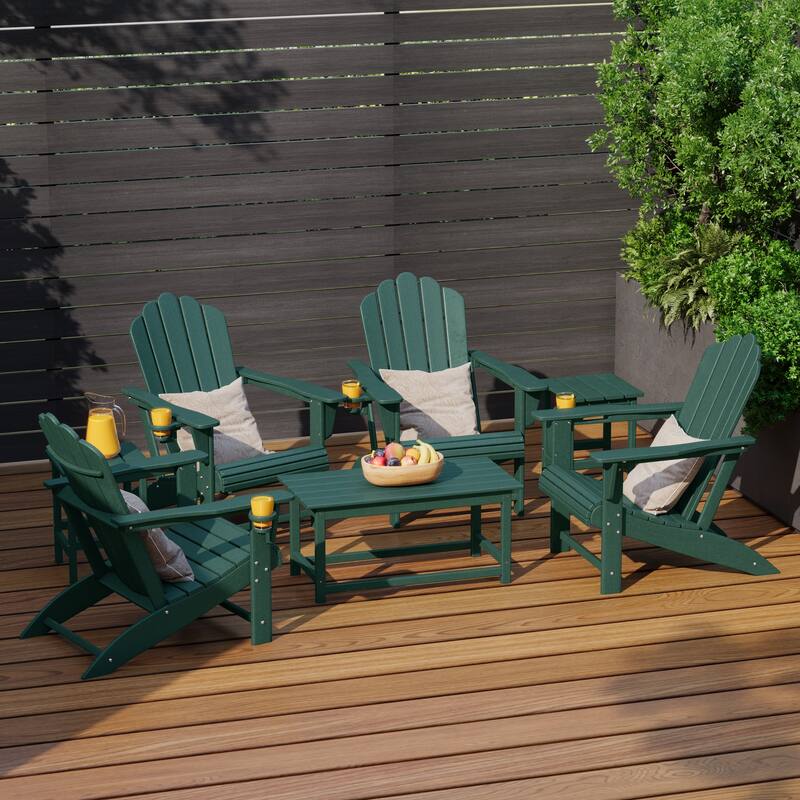 Aderson Outdoor Poly Adirondack Conversation Lounge 7-Piece Set