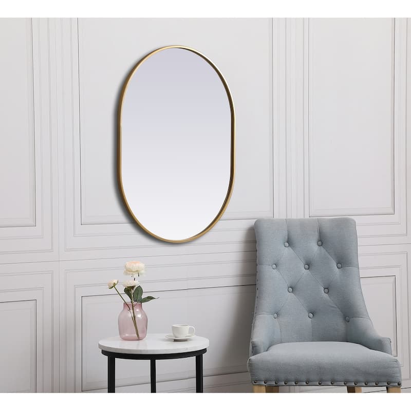 Indigo Home Metal Frame Oval Mirror 27x36 Inch
