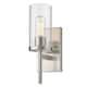 Option Pewter with Ribbed Clear Glass