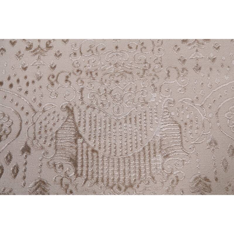 Turkish Geometric Damask Transitional Oriental Rug Home Decor Carpet