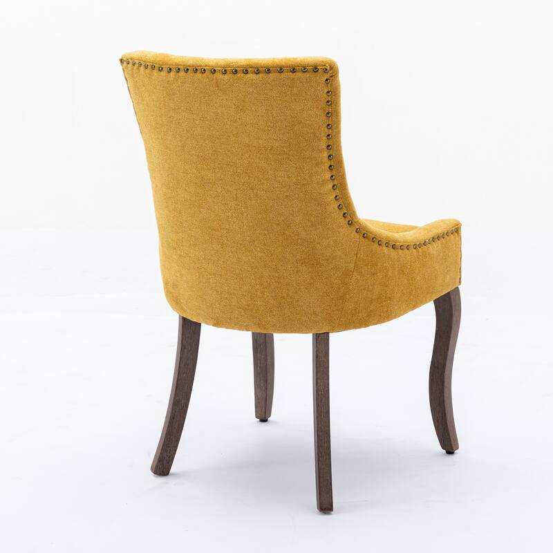 Set of 2 Ultra Side Dining Chairs with Wood Legs
