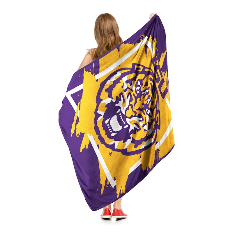 NCAA LSU Tigers Dimensional Micro Raschel Throw Blanket