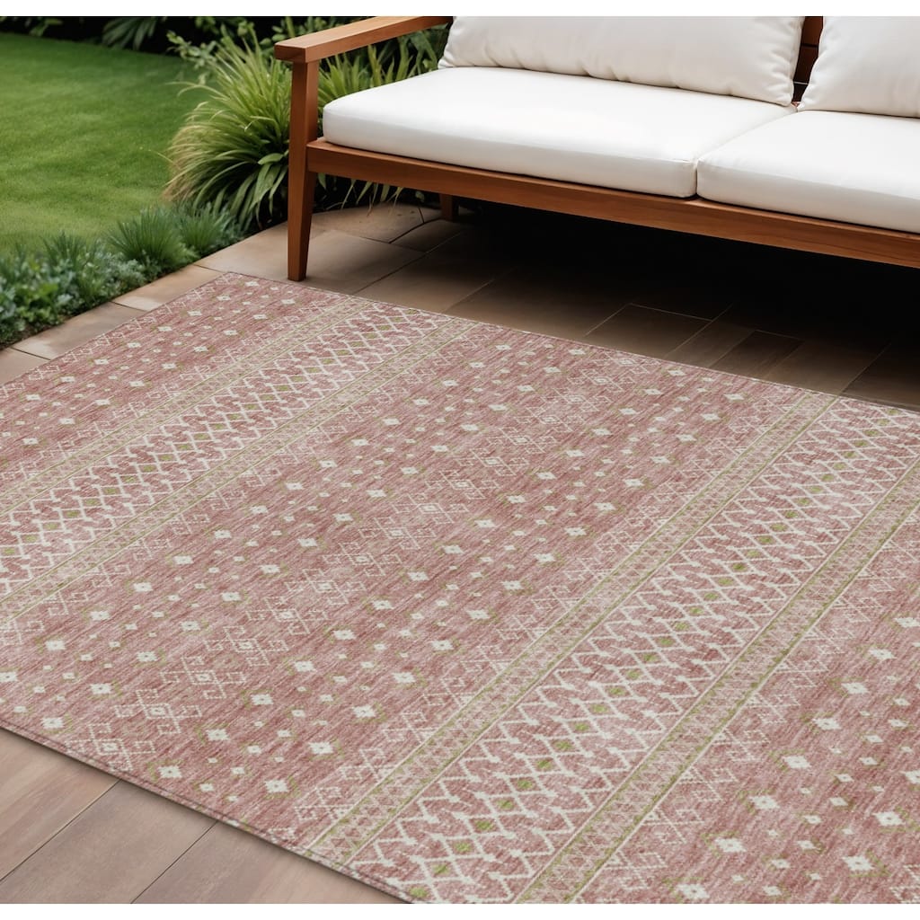 HomeRoots Tribal Transitional Rectangle Outdoor Rug