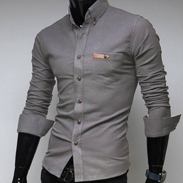 Shop Hot Autumn Fashion Men S Leisure Dress Shirt Overstock 27129684