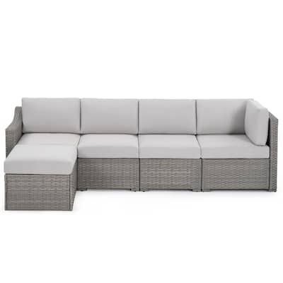 5 Piece Patio Sectional Conversation Set