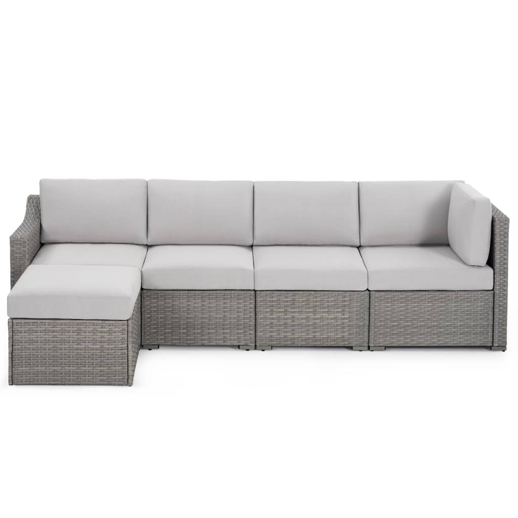 5 Piece Patio Sectional Conversation Set
