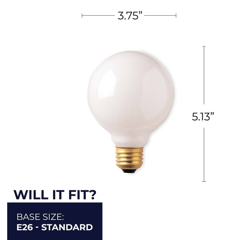 Bulbrite Multi Pack of Dimmable White Globe Incandescent Bulb