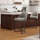 preview thumbnail 34 of 81, Leick Home Upholstered Barrelback Counter Stool with Metal Base