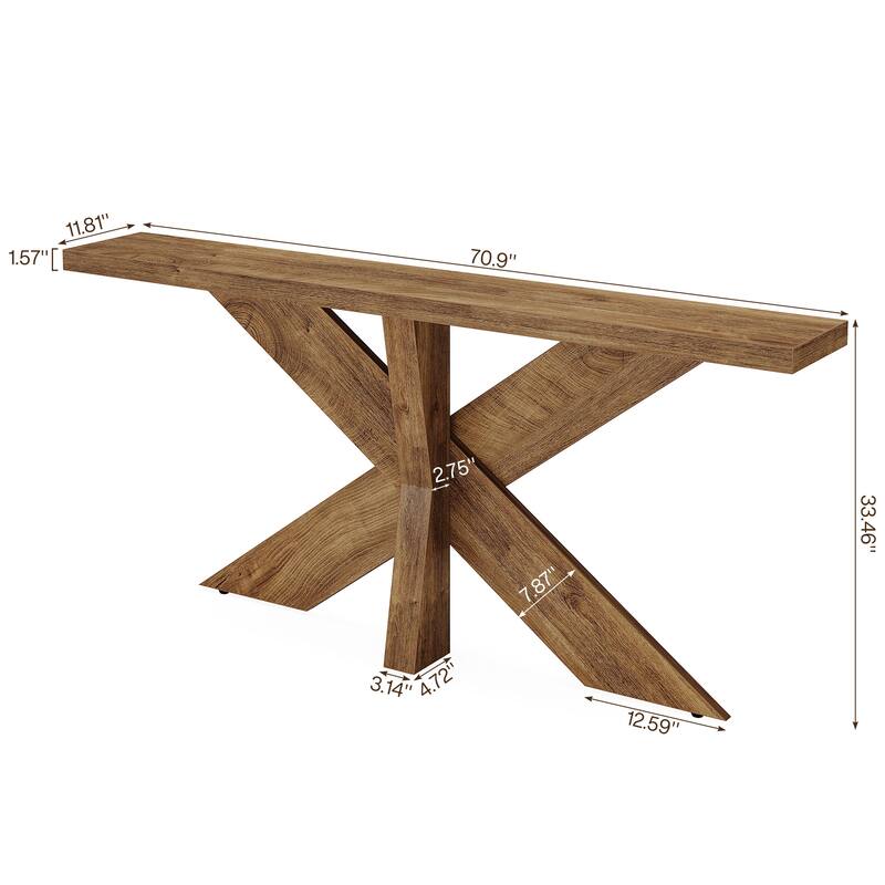 70.9" Extra Long Farmhouse Console Sofa Table for Entryway Hallway
