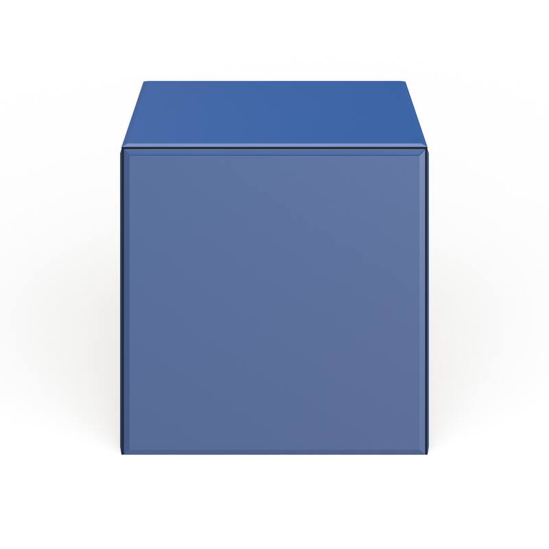 Allan Andrews Silver Orchid Blue Mirrored Barrett Accent Cube Table