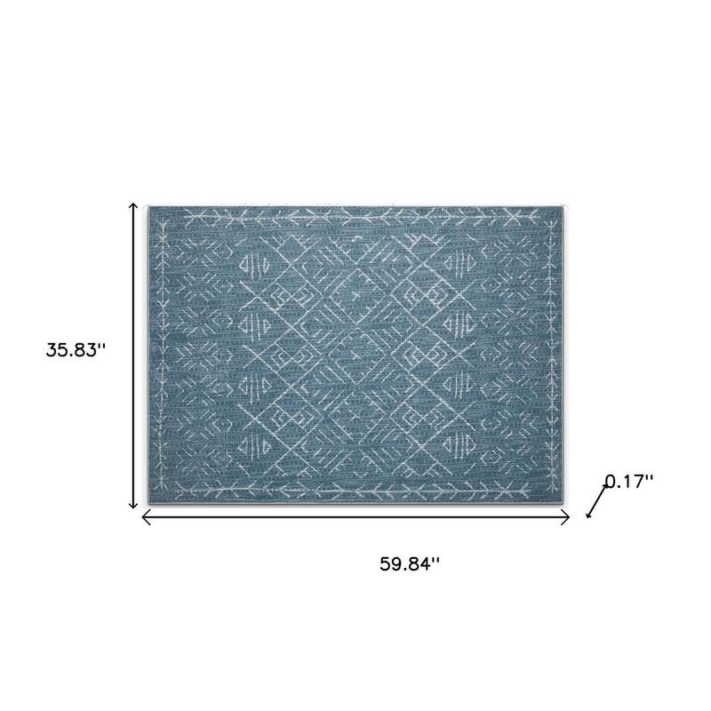 HomeRoots Abstract Geometric Casual Rectangle Area Rug