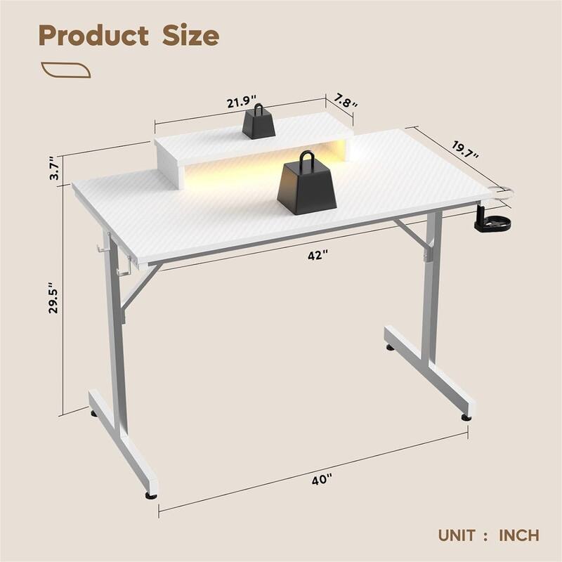 Small Gaming Desk with Monitor Stand