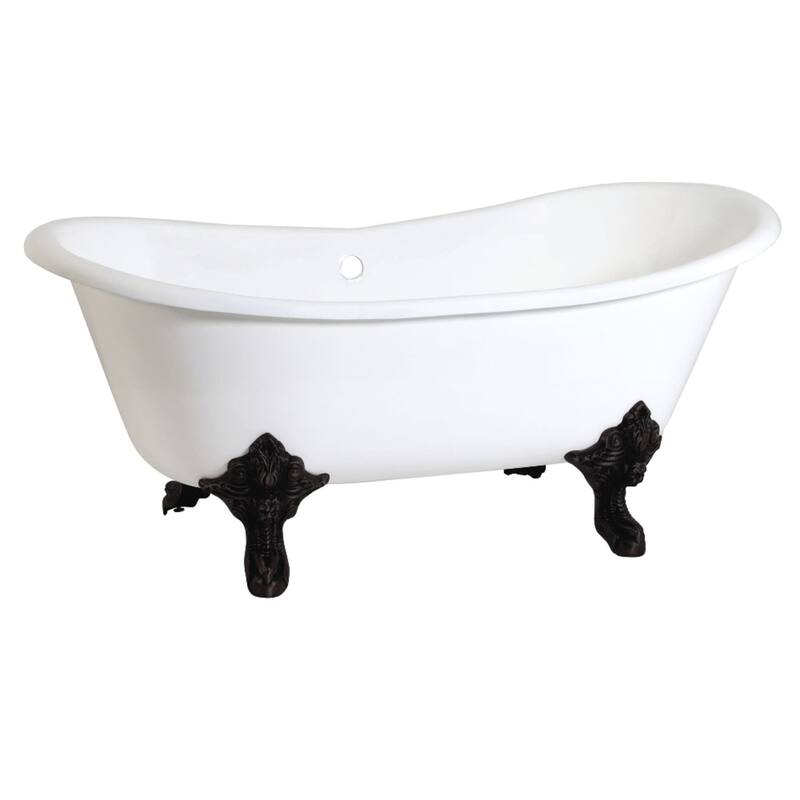 Kingston Brass Aqua Eden 67" Clawfoot Cast Iron Soaking Tub with