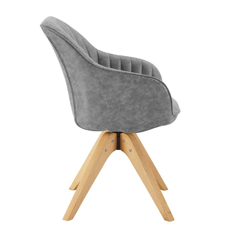 Art Leon Modern Wood Swivel Chair with Oak Legs