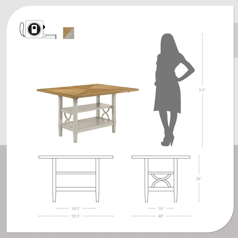 Eileen Wood Counter Height 5-Piece Dining Set