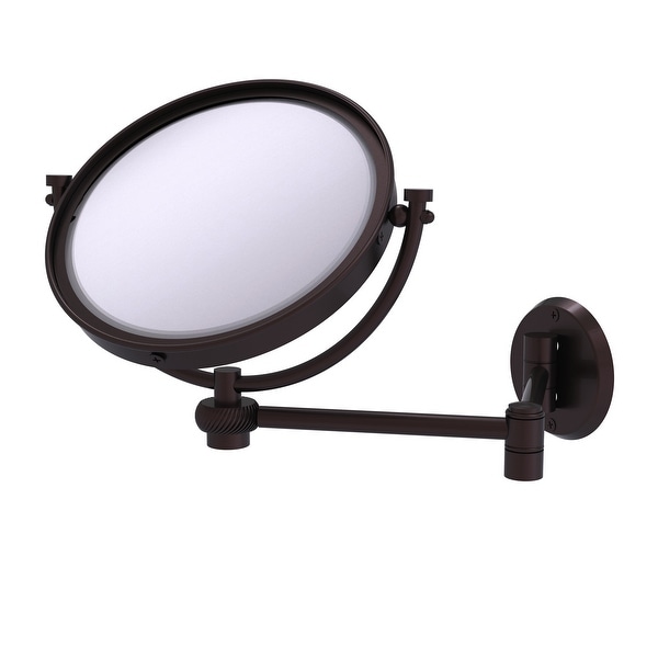 Allied Brass 8-in Wall Mounted Extending Make-Up Mirror 5X Magnification with Twist Accent