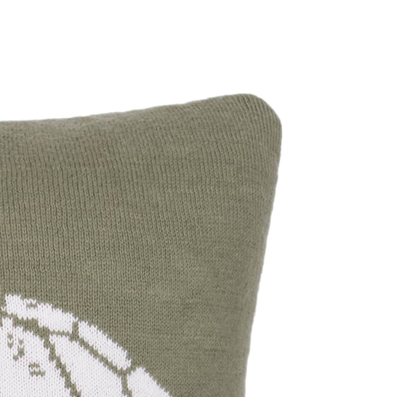 Turtle Knitted Throw Pillow