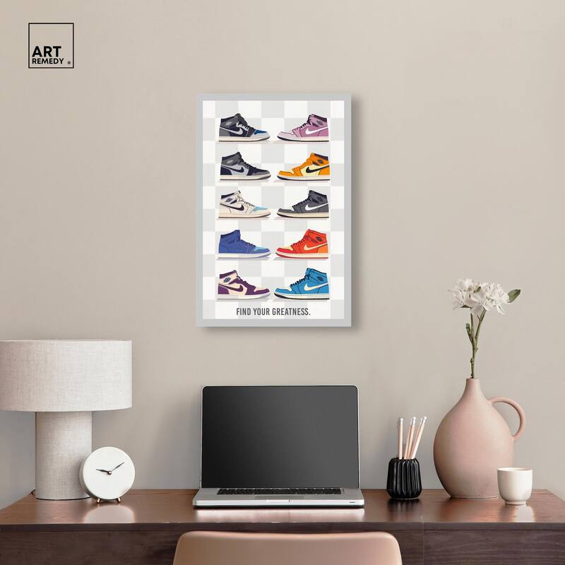 Find Your Greatness Sneakers Canvas by Art Remedy, Gallery Wrapped