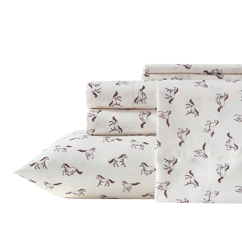 Wrangler Printed Bonus Sheet Set - Wild Horses Beige - Full