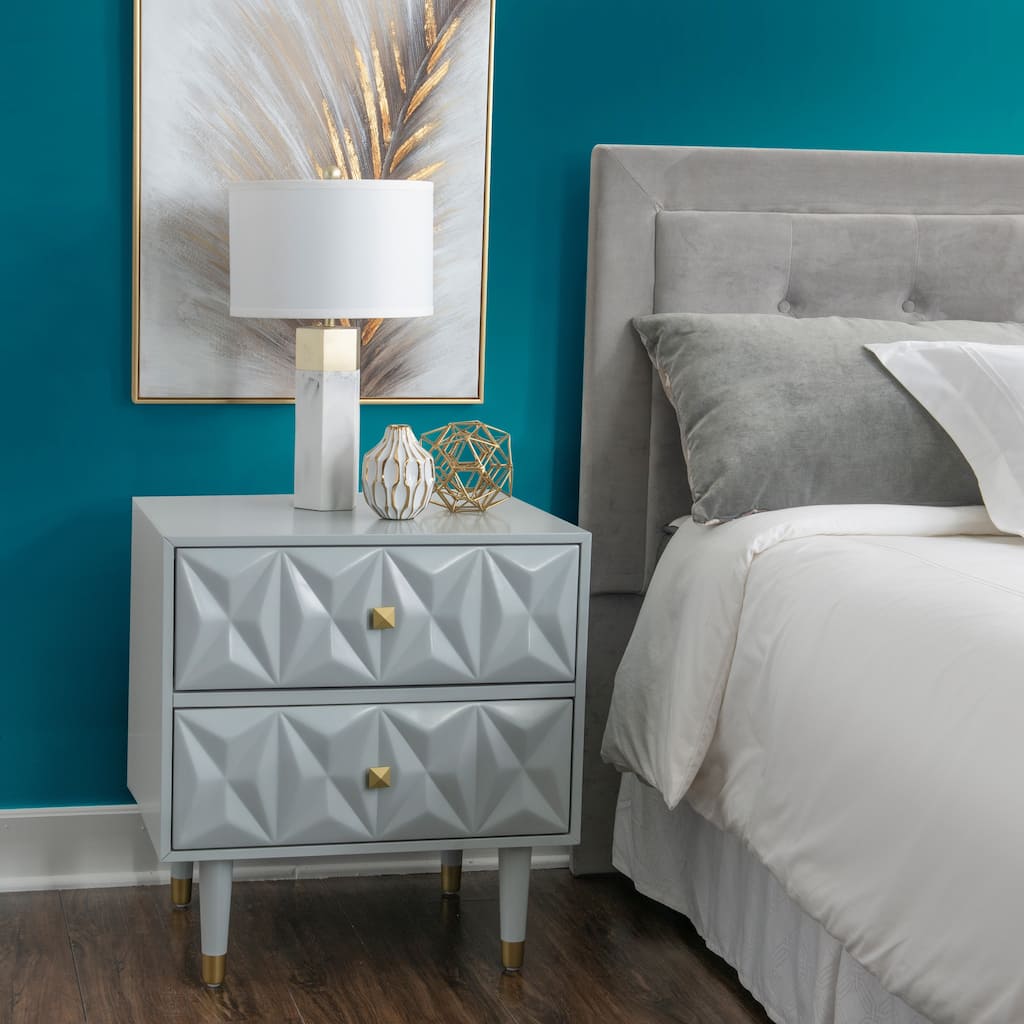Carson Carrington Geo Wood Nightstand