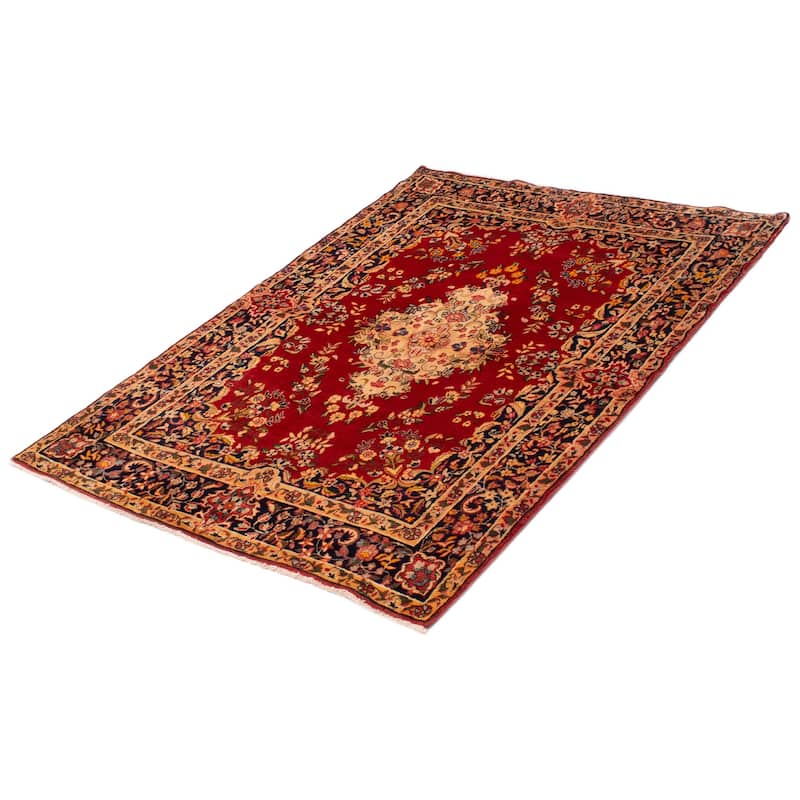 ECARPETGALLERY Hand-knotted Anatolian Vintage Red Wool Rug - 4'11 x 7'1