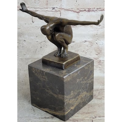 Signed Original Miguel Lopez Milo The Athlete Bronze Sculpture Figurine Figure