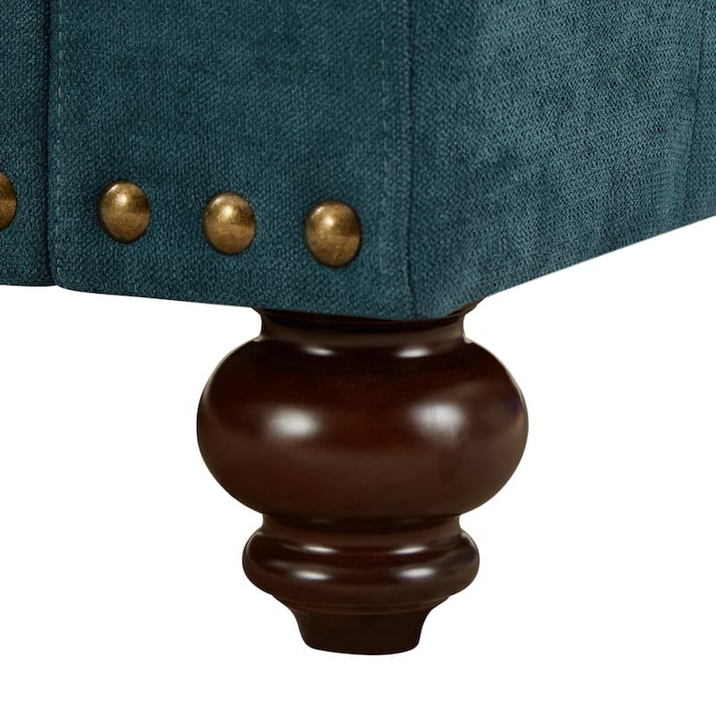 Lake Green 37.2" Chenille Accent Chair with Wood Legs