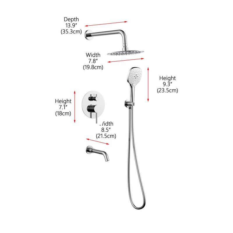 Elegant Lighting FAS-9002 George Shower Only Trim Package with 2.3 GPM