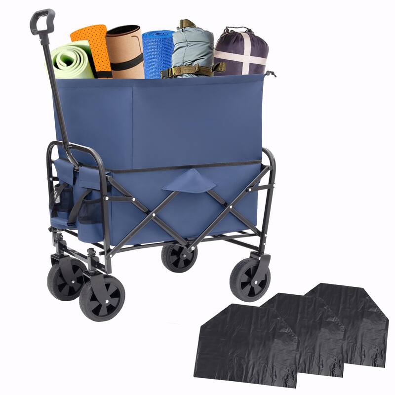 Minimeetall Multi-Use Bag & Collapsible Foldable Wagon Cart - Blue
