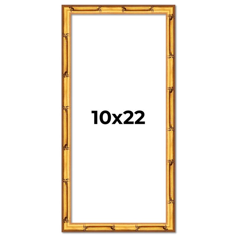 10x22 Frame Gold Bamboo Picture Frame Modern Photo Frame Includes UV Acrylic Shatter Guard Front Acid Free Foam Backing Board