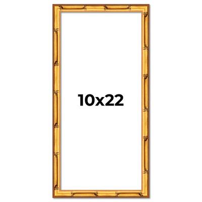 10x22 Frame Gold Bamboo Picture Frame Modern Photo Frame Includes UV Acrylic Shatter Guard Front Acid Free Foam Backing Board