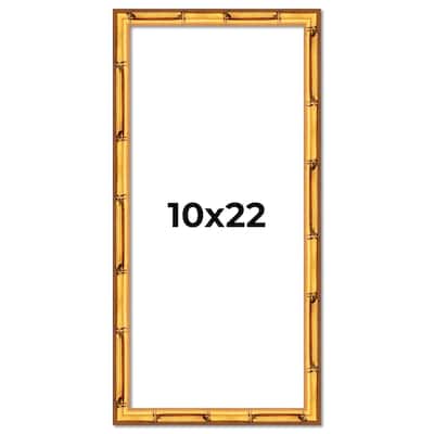 10x22 Frame Gold Bamboo Solid Wood Picture Frame | 1 Inch Moulding