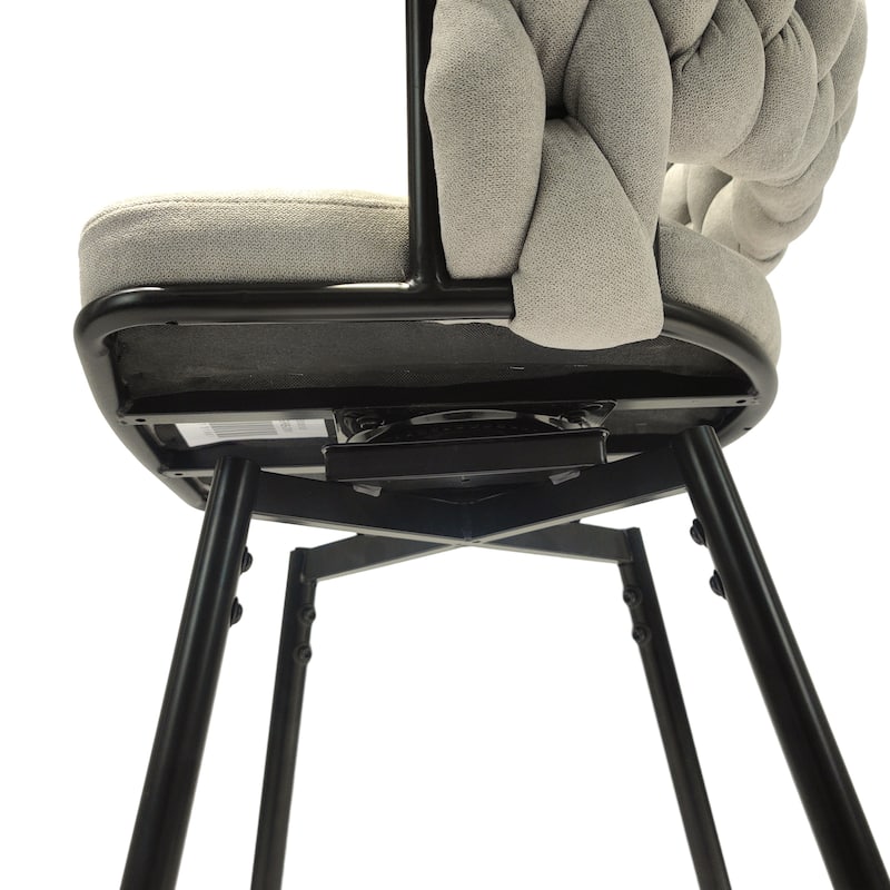 Woven Bar Stool Set of 2,Black legs Barstools