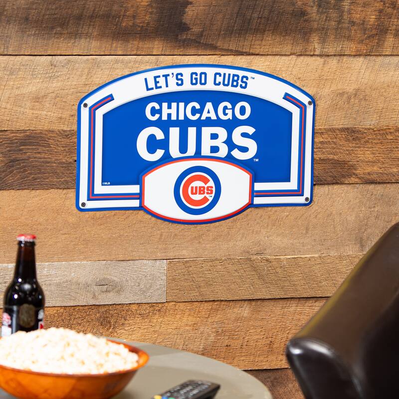 Chicago Cubs Embossed Steel Wall Sign, 11" x 17"