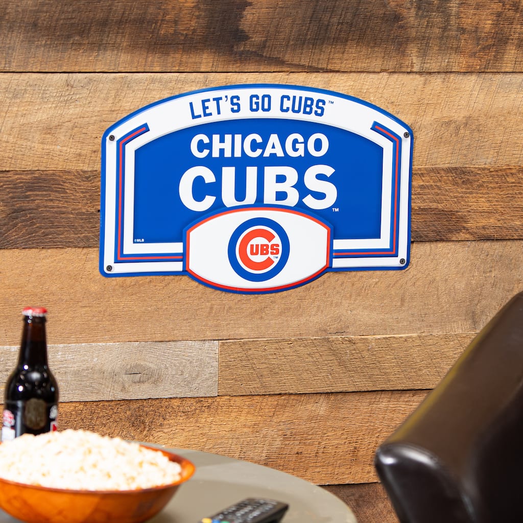 Chicago Cubs Embossed Steel Wall Sign, 11" x 17"
