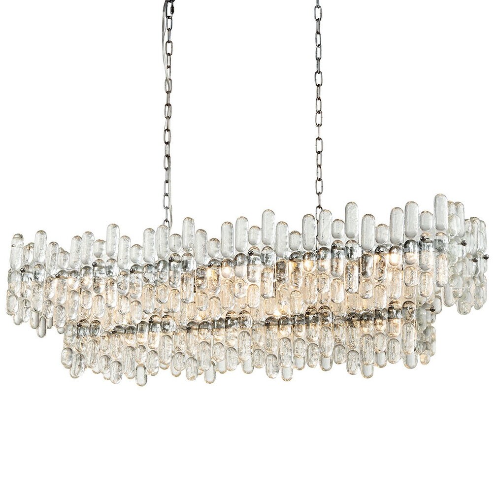 Elk Home 1141-087  Icy Reception 12 Light 43" Wide Linear Chandelier - Chandeliers For Bedrooms by Overstock.com