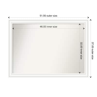 Craftsman White Framed Non-Beveled Custom Wall Mirror, Bathroom Vanity Mirror