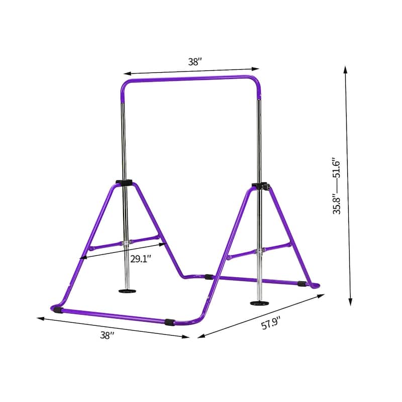 Zenova Gymnastics Bars Kids Kip Junior Training Bars for Home, Folding Horizontal Bars with 5 Adjustable Height