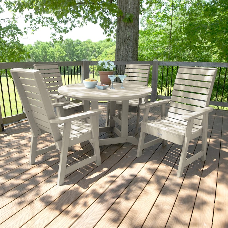 Weatherly 5-piece Outdoor Dining Set - 48" Round Table, Dining-height