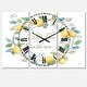 preview thumbnail 2 of 4, Designart 'Mediterranean Breeze XII' Cottage 3 Panels Large Wall CLock - 36 in. wide x 28 in. high - 3 panels