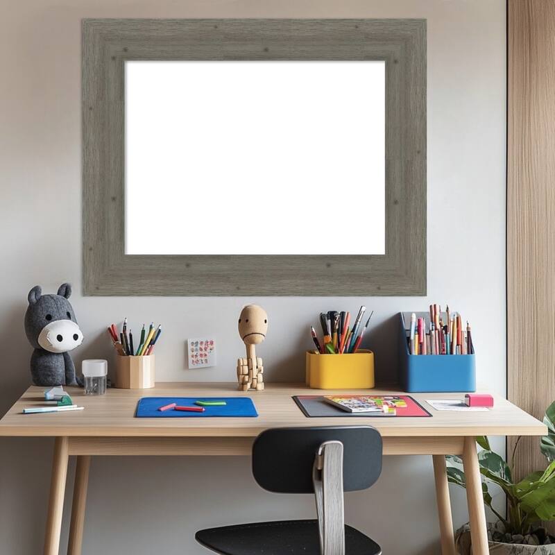 Amanti Art Fencepost Brown Framed Dry Erase Magnetic Board