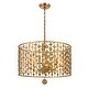 preview thumbnail 2 of 4, Layla 6 Light Antique Gold Chandelier - 23.75'' W x 18.7'' H