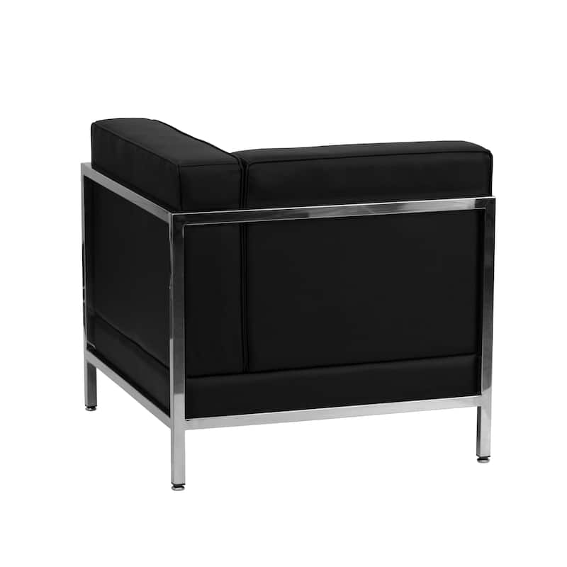 LeatherSoft Modular Right Corner Chair with Quilted Tufted Seat - 28.5"W x 28.5"D x 27.5"H